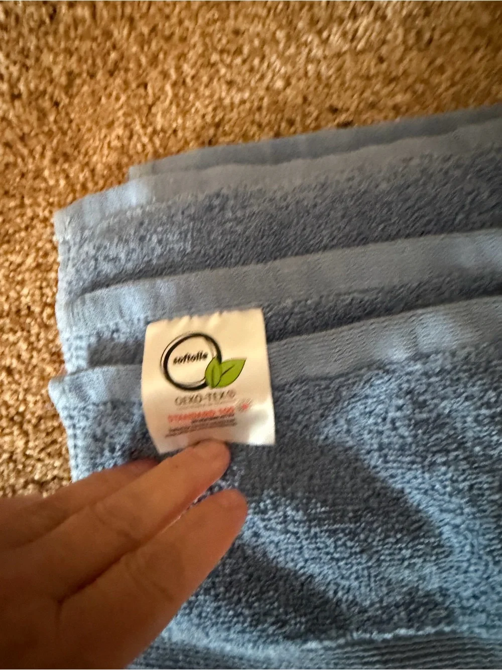 Blue Cotton Bath Towel - Plush Absorbent Towel